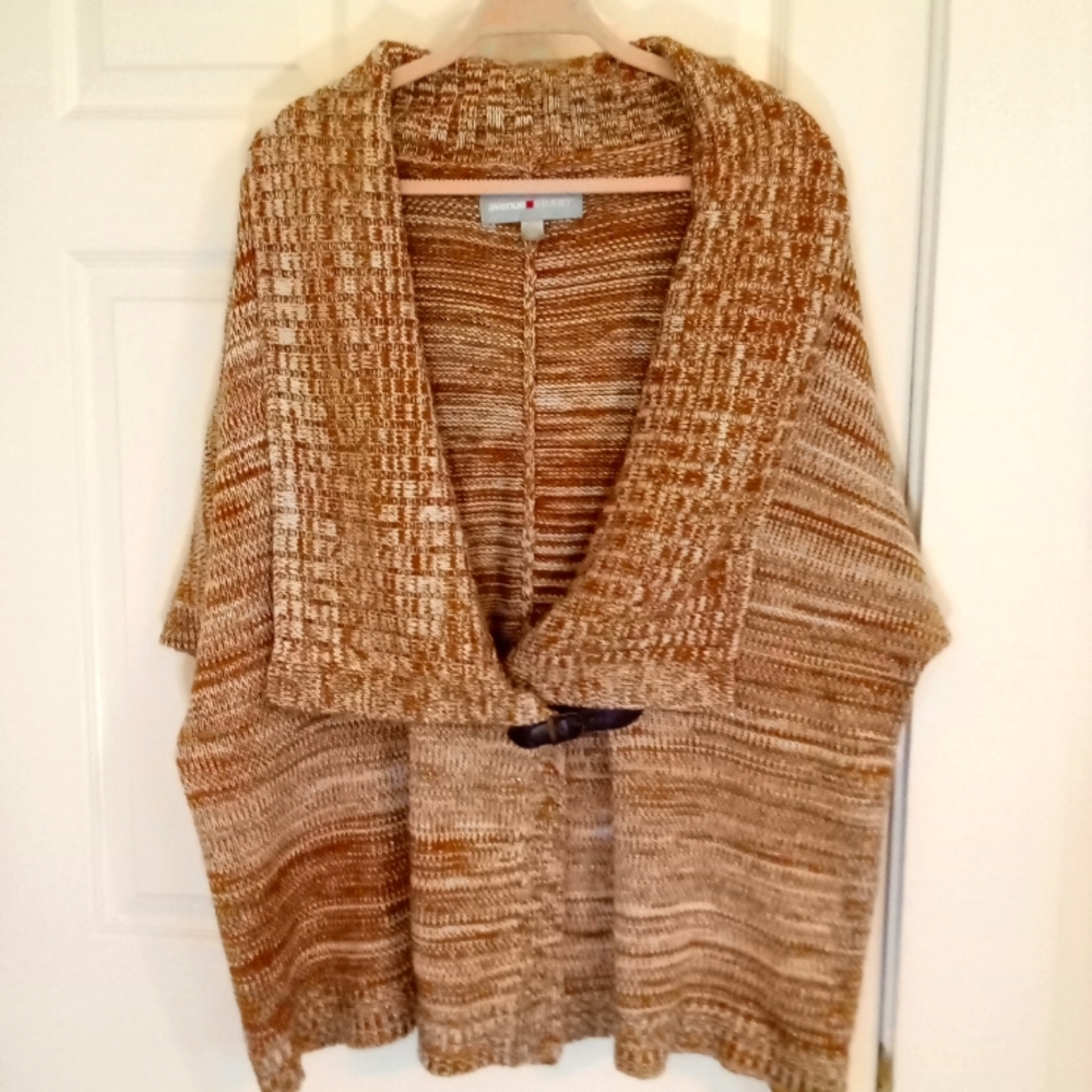 Avenue Sweater size 26/28 Color cream, taupe,and rust brown mix.